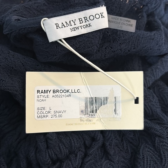 New RAMY BROOK Navy Blue Texture Noah Tank Top Shirt Size Large - Picture 9 of 11